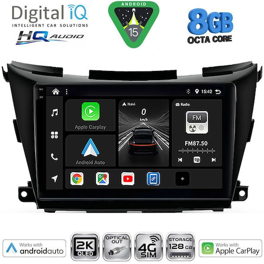 Digital IQ Car Audio System for Nissan Murano 2017-2025 (Bluetooth/USB/WiFi/GPS/Apple-Carplay/Android-Auto) with 9" Touch Screen