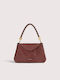 Knitted Women's Tote Bag Suede Burgundy