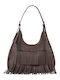Knitted Women's Hobo Bag Brown