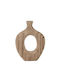 Eurolamp Set Decorative Vases Wooden Beige 20.5x5xH27cm 2 Pieces