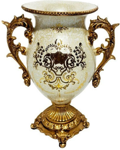 Decorative Polyresin White Vase 21x14xH28.5cm