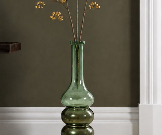 Kaemingk Decorative Green Glass Vase Φ18xH76.5cm