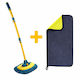Car Wash + Polishing Kit Telescopic Brush Microfiber Cloth 100×50cm