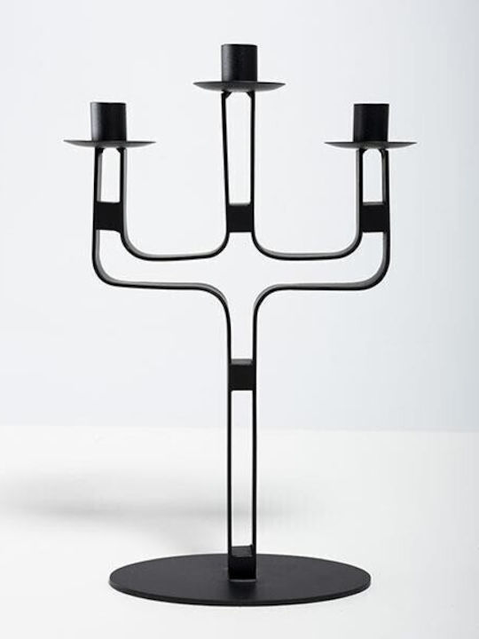 Eurolamp Метално Кандилници в Черен Цвят 25.5x39.5x9см.