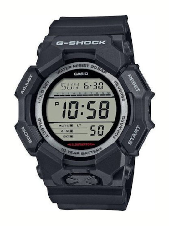 Casio Мъжки Часовник На Батерия С Черна Каучукова Каишка