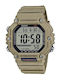 Casio Дигитален Мъжки Часовник На Батерия с Бежова Каучукова Каишка