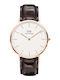 Daniel Wellington Men's Watch 40mm Battery with Brown Leather Strap