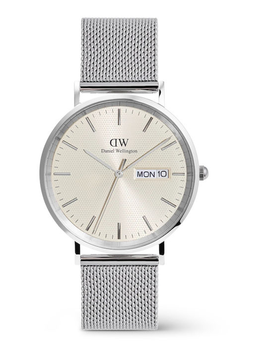 Daniel Wellington Men's Watch 40mm Battery with Silver Metal Bracelet