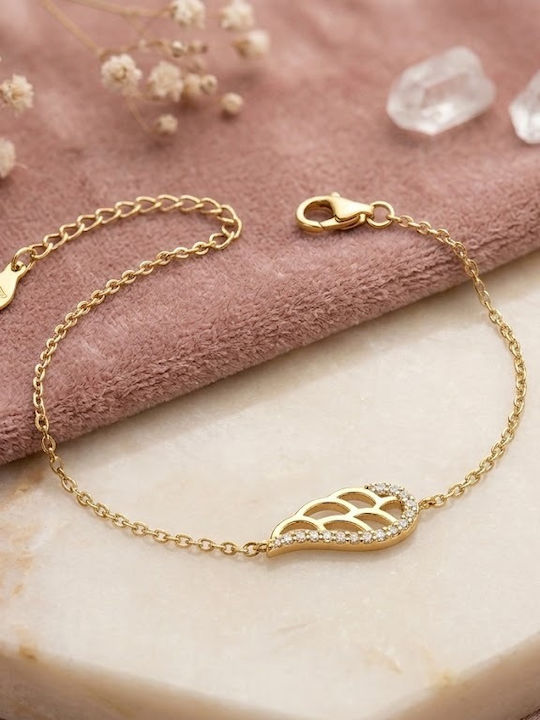 Women's Gold Plated Silver Chain Bracelet with Zircon