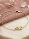 Women's Gold Plated Silver Chain Bracelet with Zircon