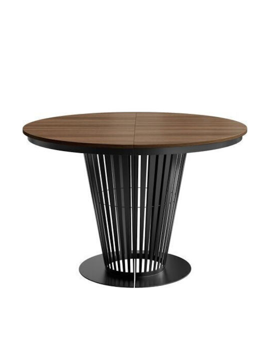Oswego 179 Round Extendable Wooden Dark Walnut ...
