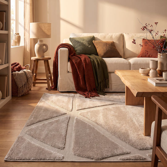 Beauty Home Cozy Art 9639 Комплект Съвременни Килими за Спалня Бежов 9639-Комплект 3бр