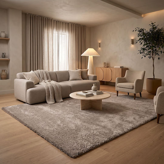 Beauty Home Flame Art 9665 Комплект Shaggy Килими за Спалня Мока 9666-Комплект 3 Бр