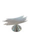 Decorative Metallic Silver Platter 30x14x13cm