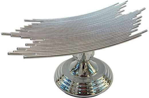 Decorative Metallic Silver Platter 30x14x13cm