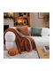 Nef-Nef Homeware Pompozia Σετ Κουβέρτα Πικέ Καναπέ 130x180εκ. Camel