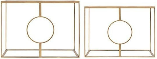 Metal Console with Glass Top Gold L107xW35.5xH79cm
