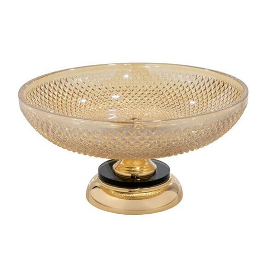 Decorative Glass Gold Bowl 30x30x6cm