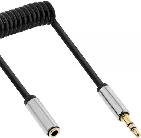 InLine Audio Cable 3.5mm Male - 3.5mm Female Silver 0.5m with Gold Plated Terminals 99284