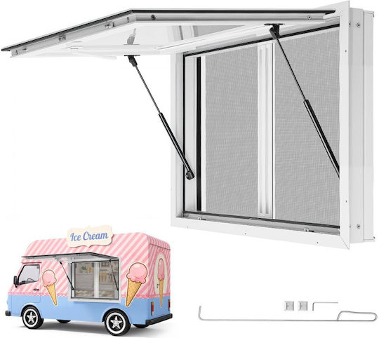 Vevor Concession Fenster 915x610mm Aluminiumlegierung Acryl LKW-Zubehör Lebensmittel bis 85 Grad 2 Schiebetüren Markise Haken Zug Wasserfest