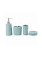 MRShome MRShome Badezimmerzubehör-Set Porzellan Blau 4 Stück