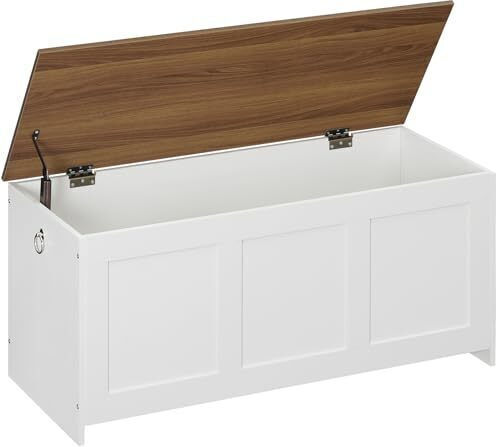 Hoobro Διακοσμητικό Μπαούλο Ξύλινο Λευκό 100x40x41εκ.