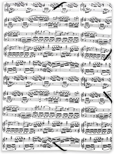 Μusic Gift Φάκελος Λάστιχο A4 Notelines White