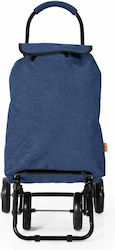 Metal Shopping Trolley Foldable Blue 35x55x20cm