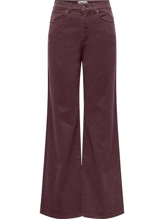 Only Women's Jean Pants in Wide Leg Style Brown