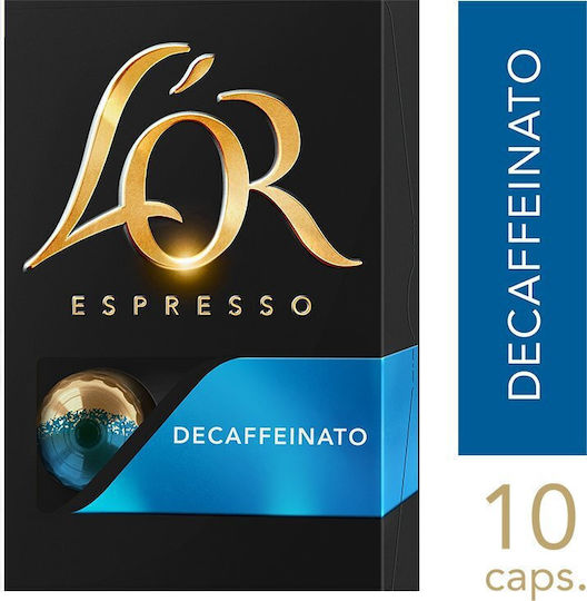 Nespresso Капсули Еспресо Безкофеинов Съвместими с Машина L'Or 10 капсули