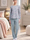 Minerva Winter Women's Pyjamas Set Cotton Grey-Pink