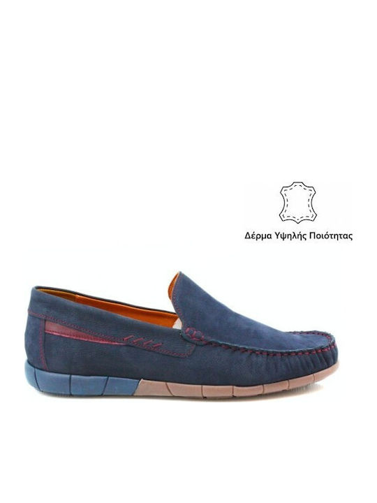 Boxer Δερμάτινα Ανδρικά Loafers σε Μπλε Χρώμα