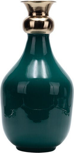 Decorative Metallic Green Vase Φ18xH35cm