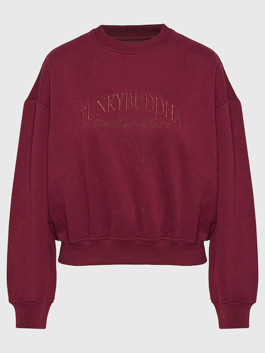 Funky Buddha Women's Sweatshirt Burgundy FBL014...