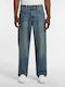 Men's Jeans Pants Relaxed Baggy Fit Khaki Tinted Blue