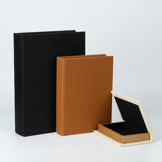 Set Dekorative Boxen Hölzernes Im Buch-Design 3 Stück