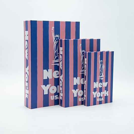 Set Cutii Decorative Din Lemn În Formă De Carte 3 Bucăți