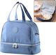 Lean Toys Schulische Isolierte Kinder Lunchtasche Handtasche Blau 25x16x27cm