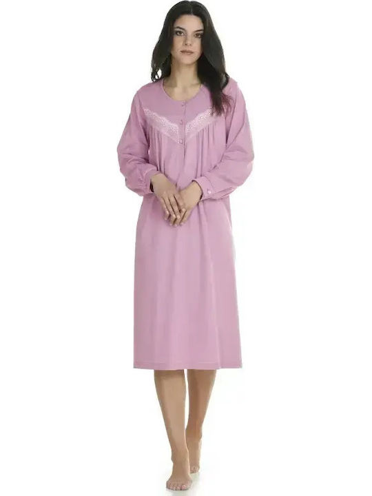 Primavera Winter Women's Nightgown Dusty Pink