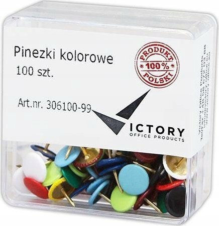 Victory Office Product Nadeln Gemischte Farben 100 Stück Kunststoffbehälter