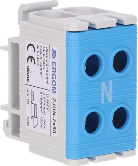 Ergom Zjun-2x50/bl R34rr-07010021203 DIN Rails 1 Piece Blue