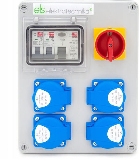 ELS Elektrotechnika Wall Mounted Waterproof Electrical Fuse Box H180xW230xD80mm