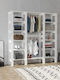 City Floor Coat Rack Wooden White 161.4x33.6x180cm
