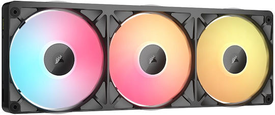 Corsair RX360 II Unified Case Fan 120mm (2100rpm / 64.7cfm) with ARGB Lighting and 9-Pin Connection 3pcs Black