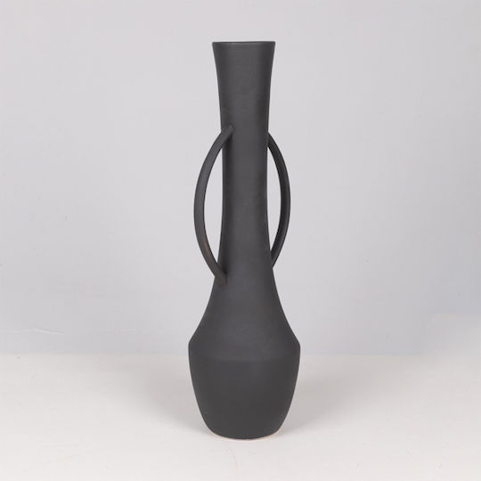 Eurolamp Decorative Floor Porcelain Vase Black Φ21xH60cm