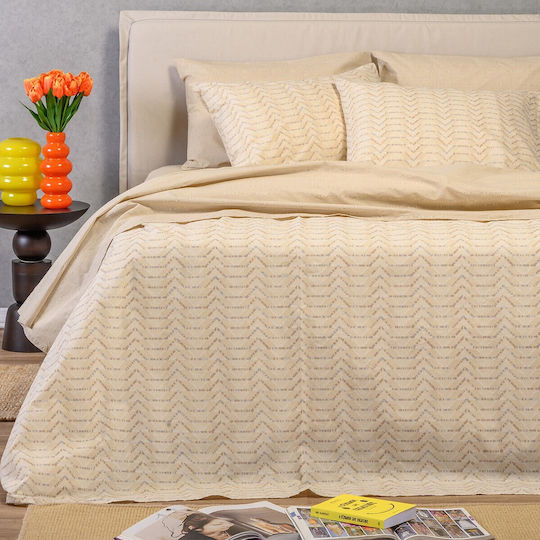 Melinen Duvet Cover Cotton Single 165x245 Paris Ochre