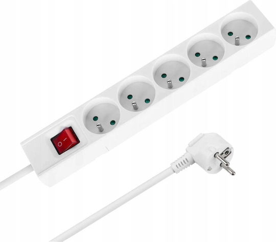 Rebel Power Strip 5 Sockets with Switch and 5m Cable France (Type E)