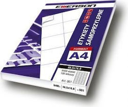Emerson 1τμχ Kleine Klebeetiketten in Weißes Farbe 70x17mm
