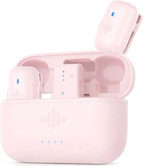 Luucco MiniPods K2 Set Drahtloses Mikrofon Pet Clip-On Für Kamera In Rosa Farbe