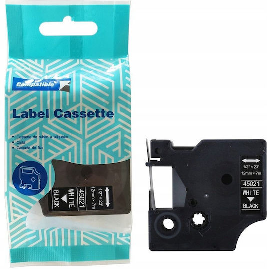Dymo Етикетна лента 1m x 12mm в Бял Цвят Съвместима с Dymo D1